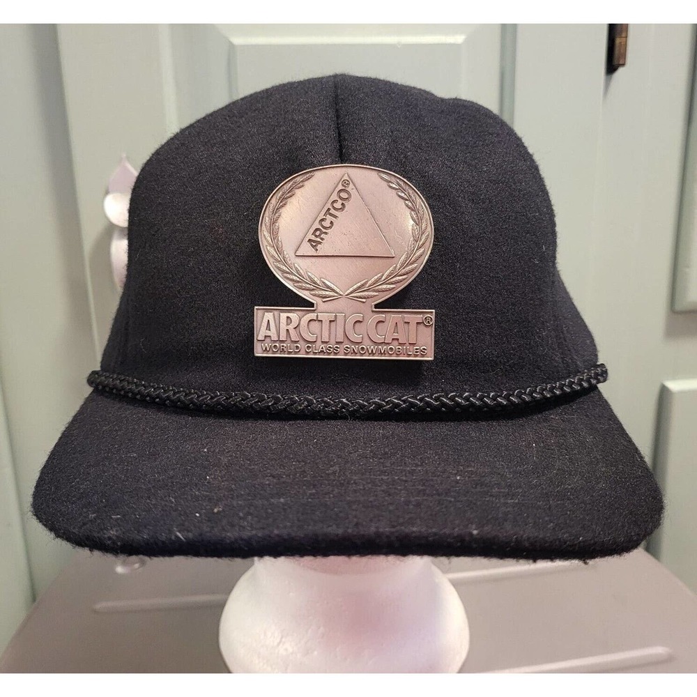 VTG Arctic Cat Arctco Snowmobile Medal Rope 5 Panel Snapback Hat Cap